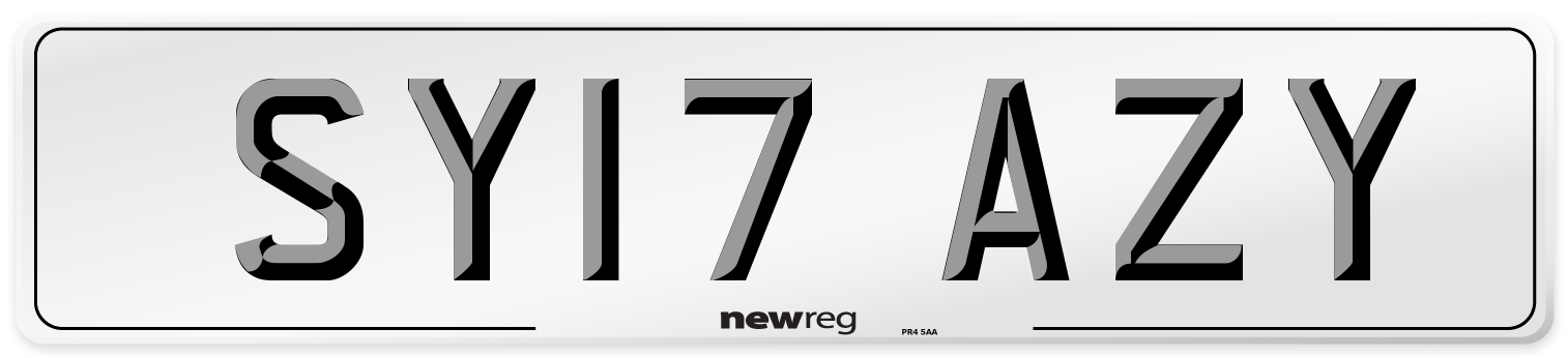 SY17 AZY Number Plate from New Reg